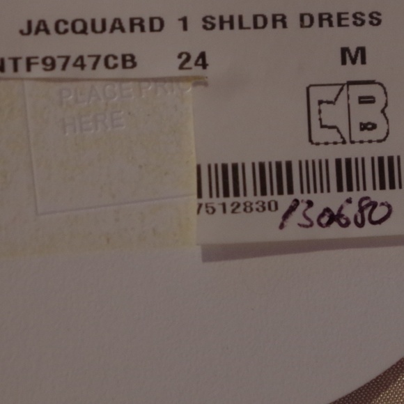 Costa Blanca Gold Jacquard/Satin One Shoulder Dress NWT- Sz. M - Picture 5 of 6